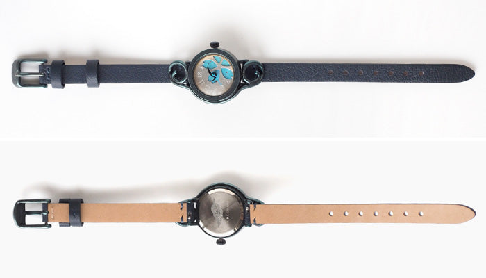 DEDEGUMO Handmade Watch Floral Pattern Blue Ladies [Q23-6-BL] Kyoto Handmade Watch Brand 
