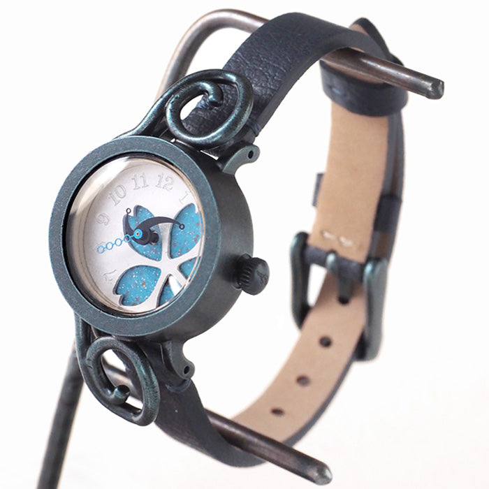 DEDEGUMO Handmade Watch Floral Pattern Blue Ladies [Q23-6-BL] Kyoto Handmade Watch Brand 