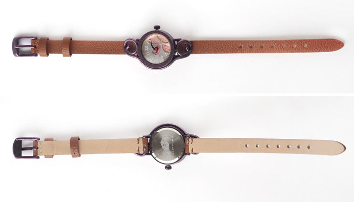 DEDEGUMO(デデグモ) 手作り 腕時計 花模様 レッド メンズ レディース [Q23-6-RD] 京都 ハンドメイド ウォッチ ブランド