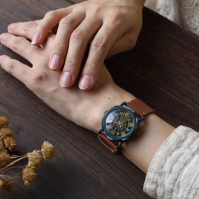 DEDEGUMO Handmade Watch Ferris Wheel Navy Men's Women's [Q31-2-NV] Kyoto Handmade Watch Brand 