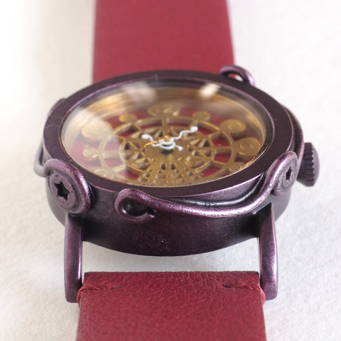 DEDEGUMO(デデグモ) 手作り 腕時計 観覧車 レッド メンズ レディース [Q31-2-RD] 京都 ハンドメイド ウォッチ ブランド