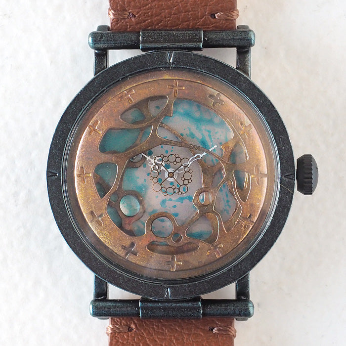 DEDEGUMO(デデグモ) 手作り 腕時計 水藻 ブルー メンズ レディース 男女兼用 [Q41-10-BL] 京都 ハンドメイド ウォッチ ブランド