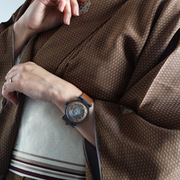 DEDEGUMO(デデグモ) 手作り 腕時計 水藻 ブルー メンズ レディース 男女兼用 [Q41-10-BL] 京都 ハンドメイド ウォッチ ブランド