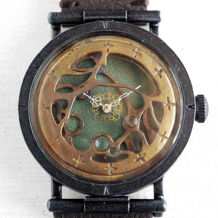 DEDEGUMO(デデグモ) 手作り 腕時計 水藻 グリーン メンズ レディース 男女兼用 [Q41-10-GR] 京都 ハンドメイド ウォッチ ブランド