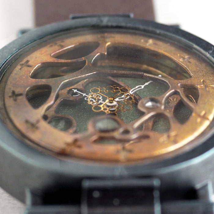 DEDEGUMO(デデグモ) 手作り 腕時計 水藻 グリーン メンズ レディース 男女兼用 [Q41-10-GR] 京都 ハンドメイド ウォッチ ブランド