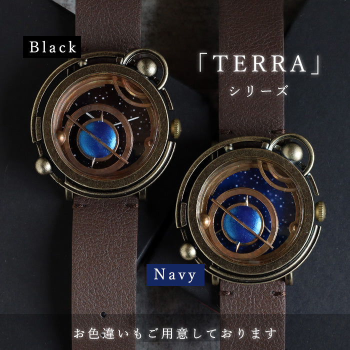 DEDEGUMO Handmade Wristwatch TERRA Black Men's Women's [Q41-4-BK] Kyoto Handmade 