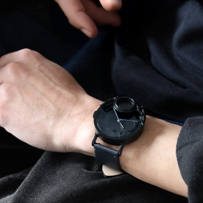 DEDEGUMO(デデグモ) 手作り 腕時計 キカイ・ガスマスク ブラック メンズ レディース [Q41-5-BK] 京都 ハンドメイド ウォッチ ブランド