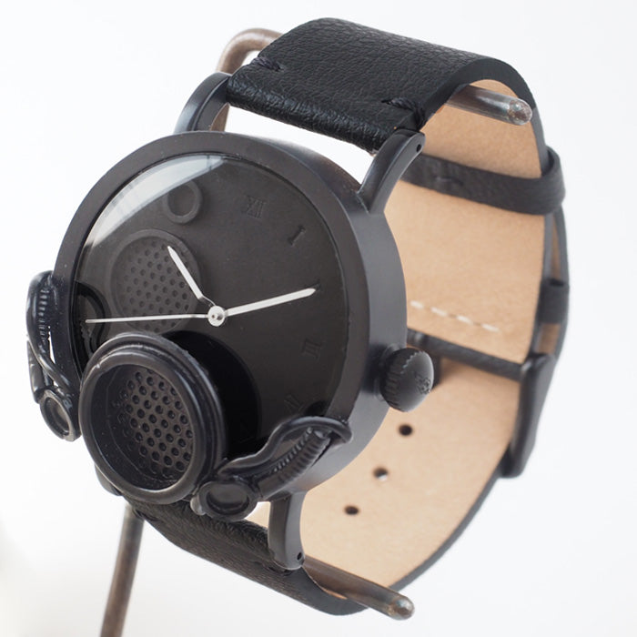 DEDEGUMO(デデグモ) 手作り 腕時計 キカイ・ガスマスク ブラック メンズ レディース [Q41-5-BK] 京都 ハンドメイド ウォッチ ブランド