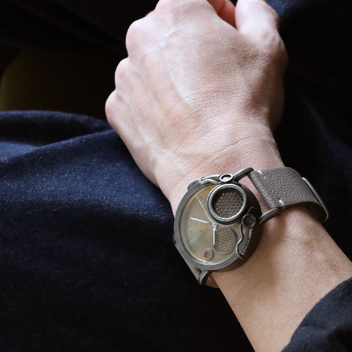 DEDEGUMO Handmade Watch Machine Gas Mask Brown Men's Women's [Q41-5-BR] Kyoto Handmade Watch Brand 