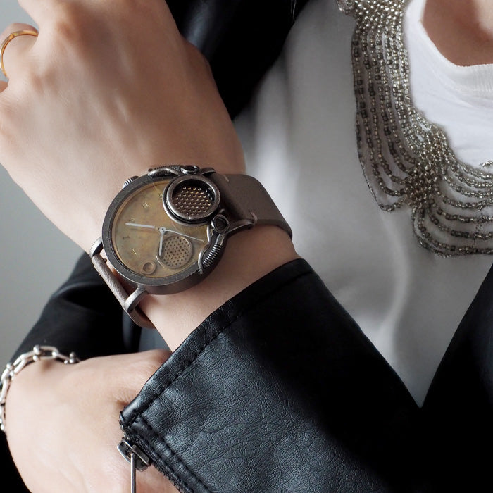 DEDEGUMO Handmade Watch Machine Gas Mask Brown Men's Women's [Q41-5-BR] Kyoto Handmade Watch Brand 
