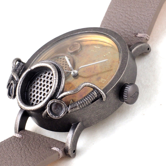 DEDEGUMO Handmade Watch Machine Gas Mask Brown Men's Women's [Q41-5-BR] Kyoto Handmade Watch Brand 