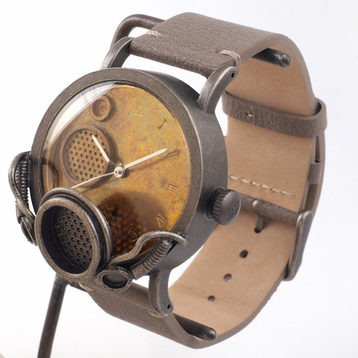 DEDEGUMO Handmade Watch Machine Gas Mask Brown Men's Women's [Q41-5-BR] Kyoto Handmade Watch Brand 