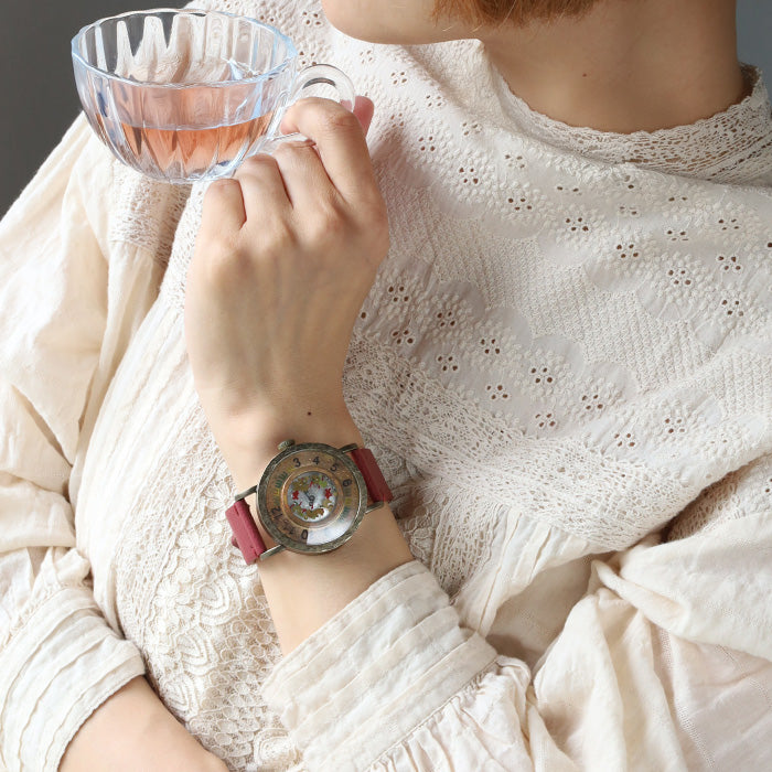 DEDEGUMO Handmade Watch with Goldfish Bowl for Women and Men [Q41-6] Kyoto Handmade Watch Brand 