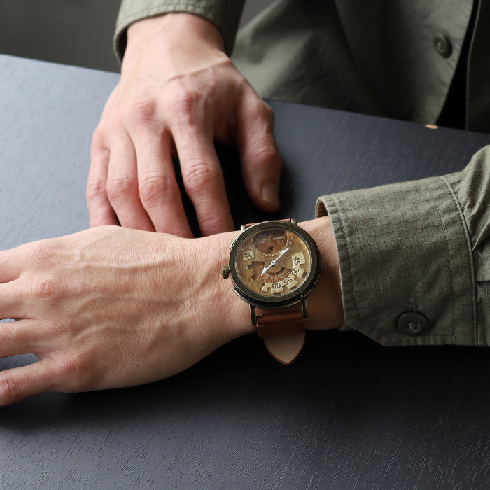 DEDEGUMO Handmade Watch Rev. Brown Men's Women's [Q41-7-BR] Kyoto Handmade Watch Brand