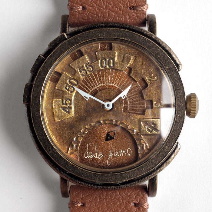 DEDEGUMO(デデグモ) 手作り 腕時計 Rev. ブラウン メンズ レディース [Q41-7-BR] 京都 ハンドメイド ウォッチ ブランド