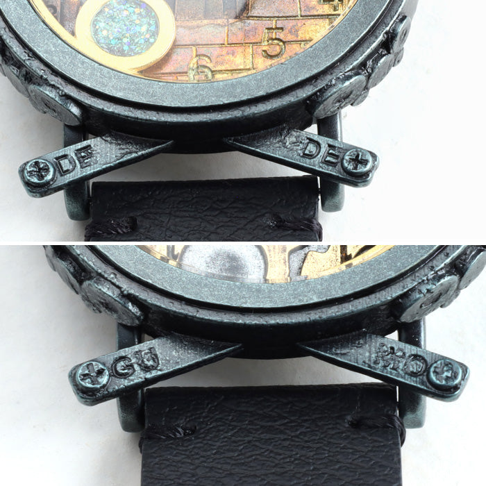 DEDEGUMO(デデグモ) 手作り 腕時計 スノードーム ブラック メンズ レディース [Q41-8-BK] 京都 ハンドメイド ウォッチ ブランド