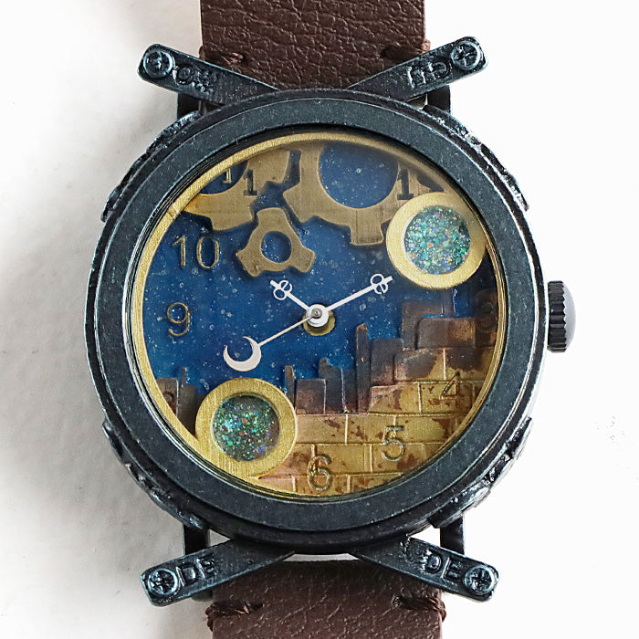 DEDEGUMO Handmade Watch Snow Globe Navy Men's Women's [Q41-8-NV] Kyoto Handmade Watch Brand 