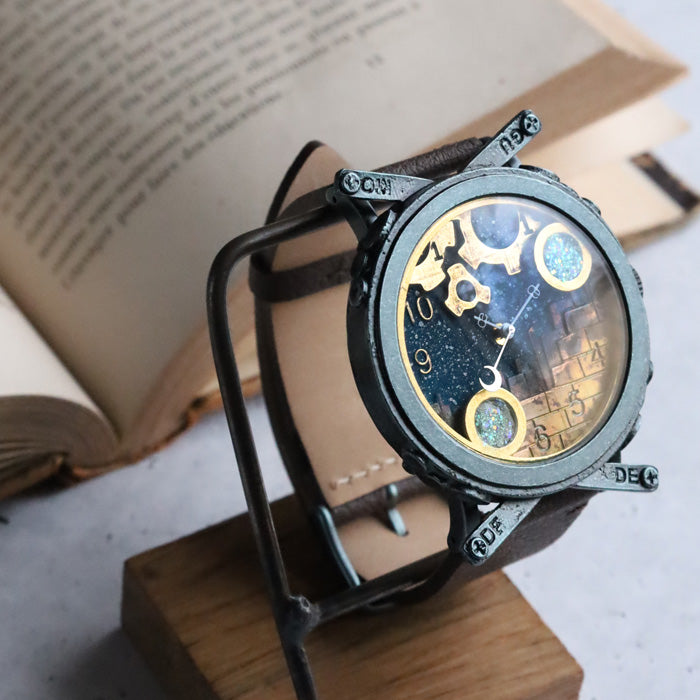 DEDEGUMO Handmade Watch Snow Globe Navy Men's Women's [Q41-8-NV] Kyoto Handmade Watch Brand 