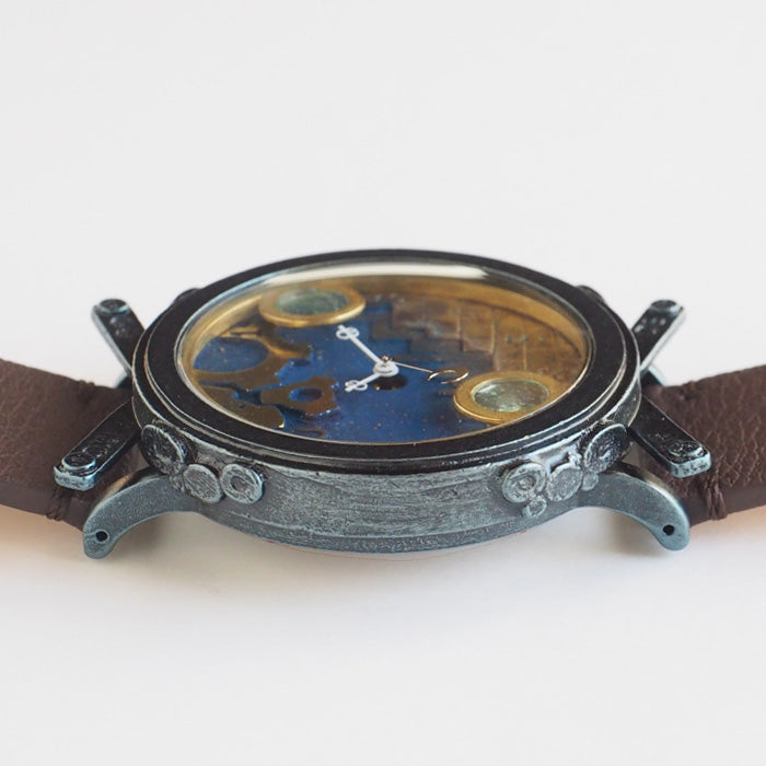 DEDEGUMO Handmade Watch Snow Globe Navy Men's Women's [Q41-8-NV] Kyoto Handmade Watch Brand 