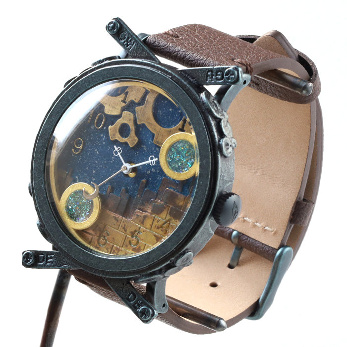 DEDEGUMO Handmade Watch Snow Globe Navy Men's Women's [Q41-8-NV] Kyoto Handmade Watch Brand 