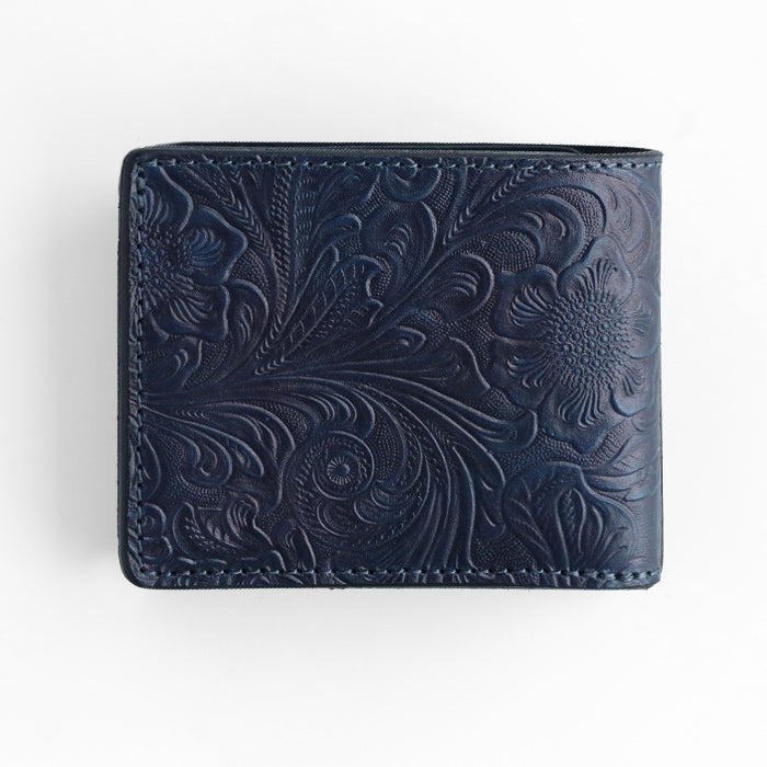 RE.ACT Yamato Aizome Bifold Wallet (With Coin Purse) Flower Women's Men's Genuine Leather [RA2021-006AI-FLO] 