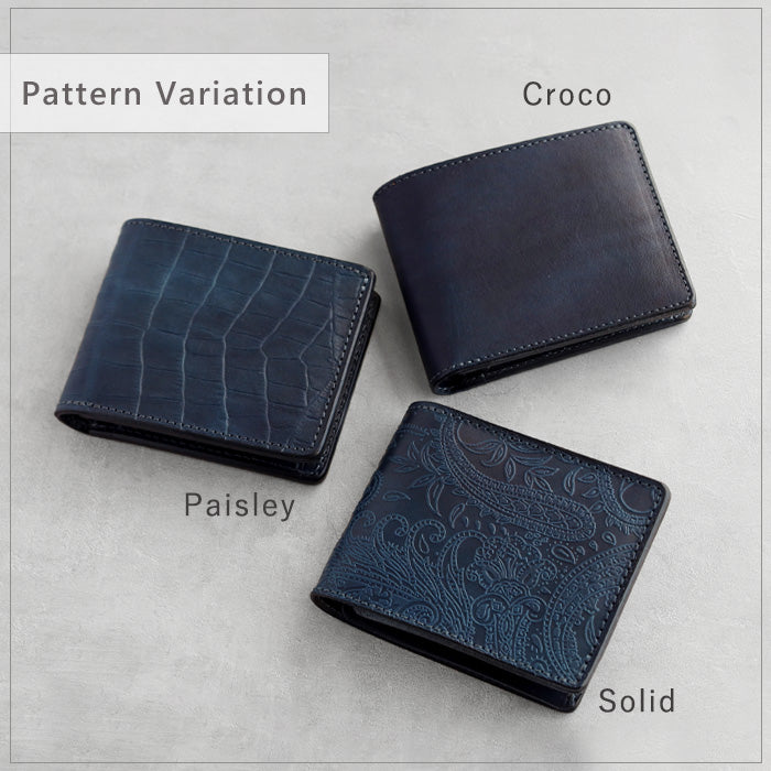 RE.ACT Yamato Aizome Bifold Wallet (with coin purse) Paisley [RA2021-006AI-PAI] 