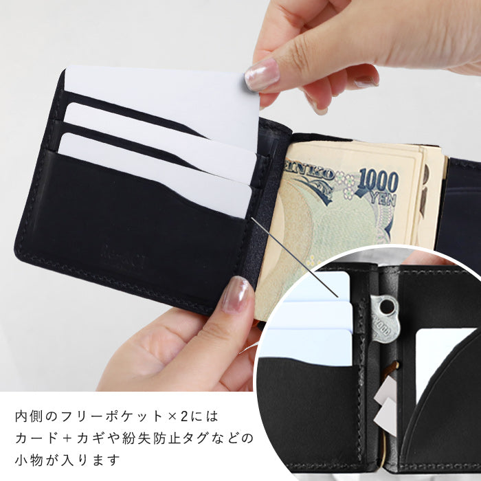 Re-ACT Texas Leather Money Clip Bi-fold Wallet (with Coin Purse) for Men and Women [RA2403-003TX] Branded Cowhide 