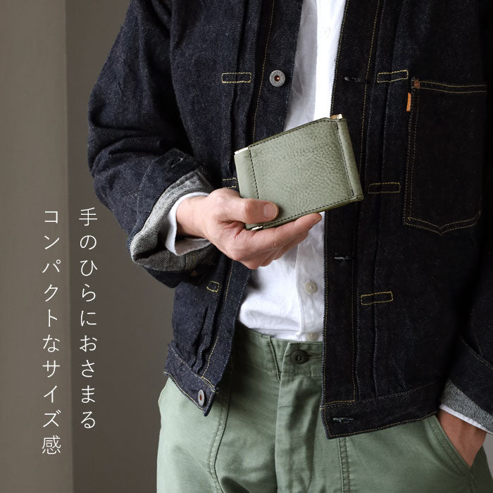 【4色】Re-ACT (リアクト) アラスカレザー 二つ折り マネークリップ 財布 [RA2203-003AK]メンズ レディース 本革 薄い コンパクト