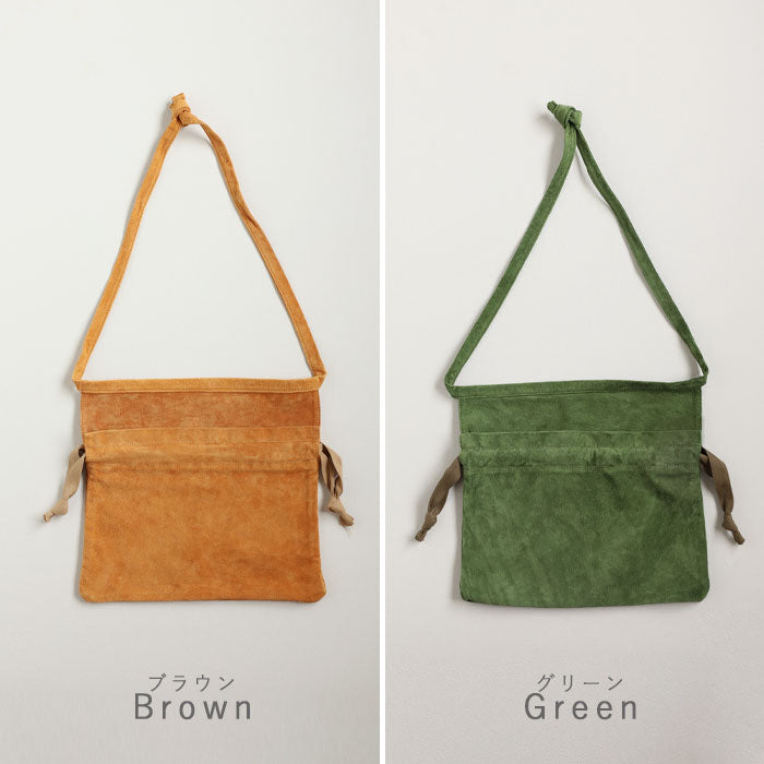 Re-ACT Pig Suede Red Cross Bag [RA2203-003PG] Sacoche Drawstring Shoulder Bag Handbag Apron 