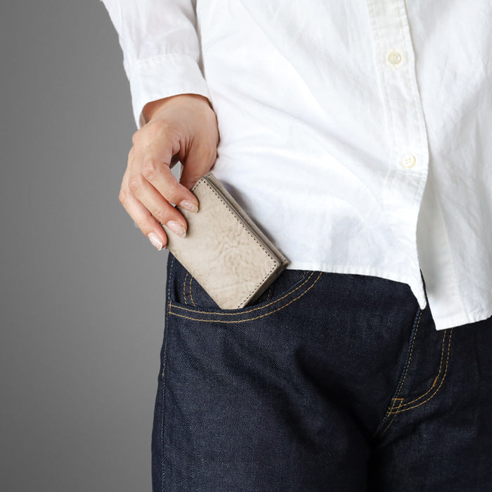 [3 colors] RE.ACT Alaska Leather Tri-fold Mini Wallet (with coin purse) for Women and Men [RA2203-004AK] 