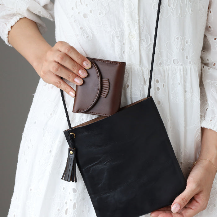 RE.ACT Chromexcel leather tri-fold mini wallet (with coin purse) ladies men [RA2303-002CX] 