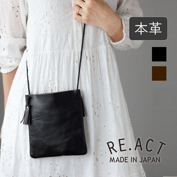 RE.ACT Chrome Excel Leather 2-Way Mini Shoulder Bag Women's Men's Unisex [RA2303-010CX] 