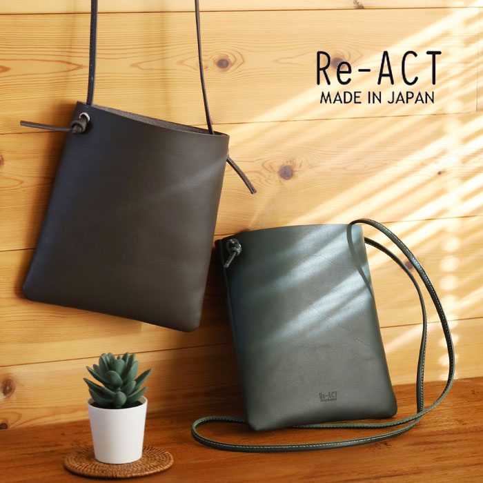 【2色】Re-ACT (リアクト) DROOIDレザー ミニサコッシュ [RA2309-008DR] レディース メンズ ショルダーバッグ