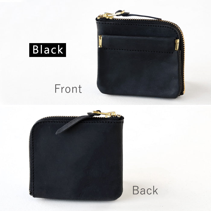 Re-ACT Texas Leather L-shaped Zipper Compact Wallet (with Coin Purse) for Men and Women [RA2403-001TX] Brand for Men and Women 