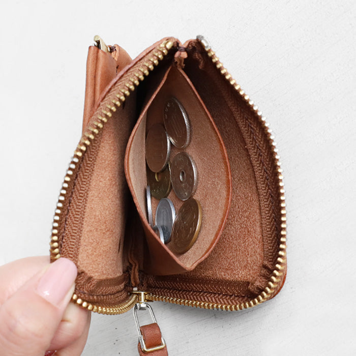 Re-ACT Texas Leather L-shaped Zipper Compact Wallet (with Coin Purse) for Men and Women [RA2403-001TX] Brand for Men and Women 