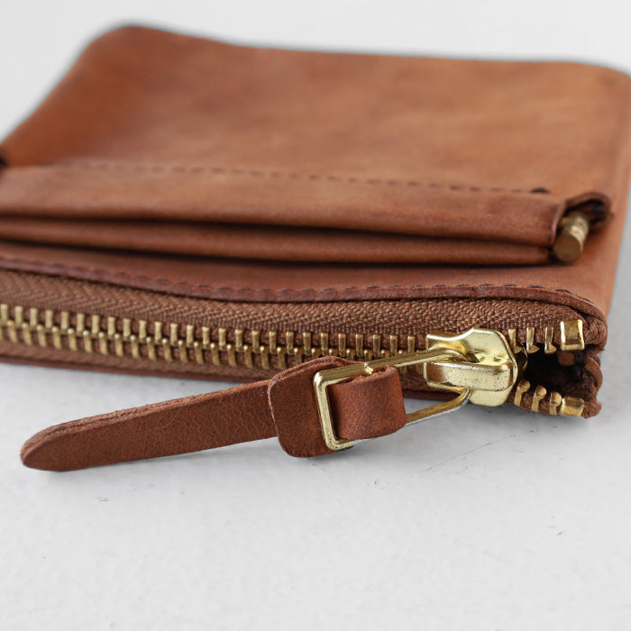 Re-ACT Texas Leather L-shaped Zipper Compact Wallet (with Coin Purse) for Men and Women [RA2403-001TX] Brand for Men and Women 