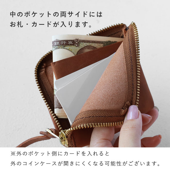 Re-ACT Texas Leather L-shaped Zipper Compact Wallet (with Coin Purse) for Men and Women [RA2403-001TX] Brand for Men and Women 