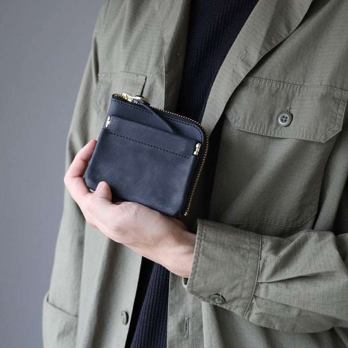 Re-ACT Texas Leather L-shaped Zipper Compact Wallet (with Coin Purse) for Men and Women [RA2403-001TX] Brand for Men and Women 