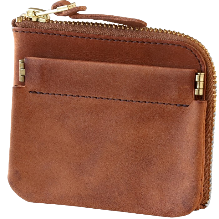 Re-ACT Texas Leather L-shaped Zipper Compact Wallet (with Coin Purse) for Men and Women [RA2403-001TX] Brand for Men and Women 