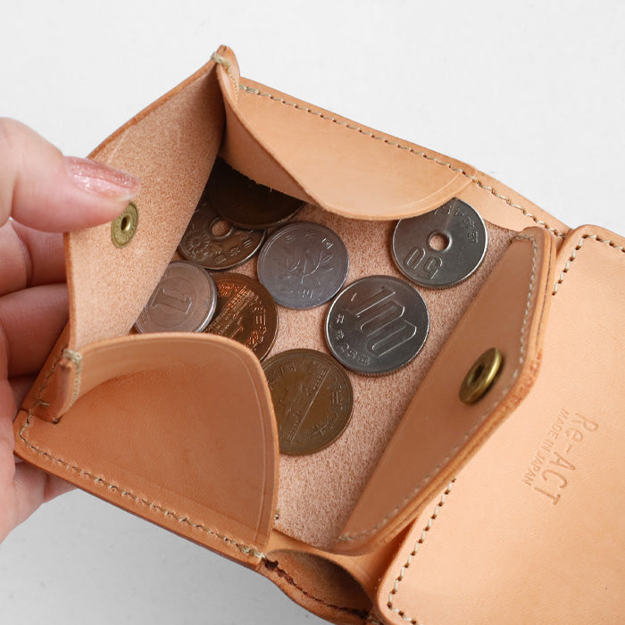 [2 colors] Re-ACT Cordovan Leather Tri-fold Wallet (with coin purse) for men [RA2501-004CV] Brand Horse leather 