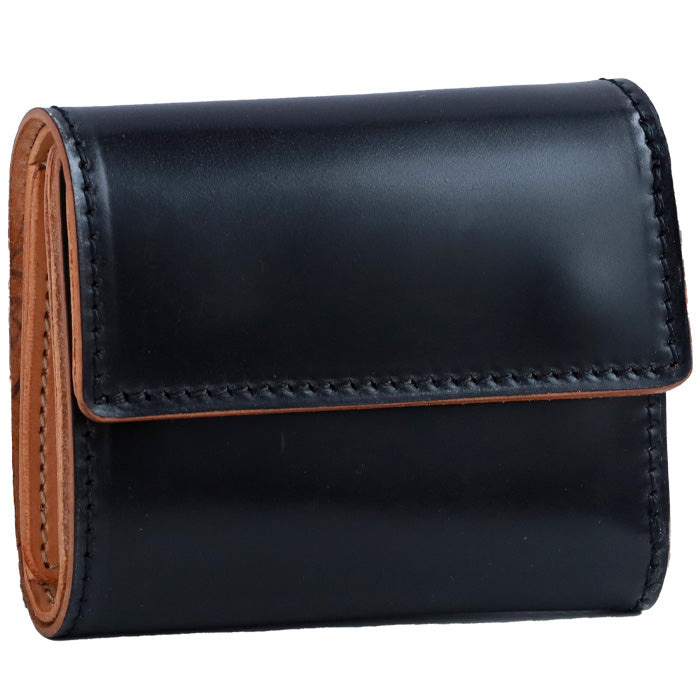 [2 colors] Re-ACT Cordovan Leather Tri-fold Wallet (with coin purse) for men [RA2501-004CV] Brand Horse leather 