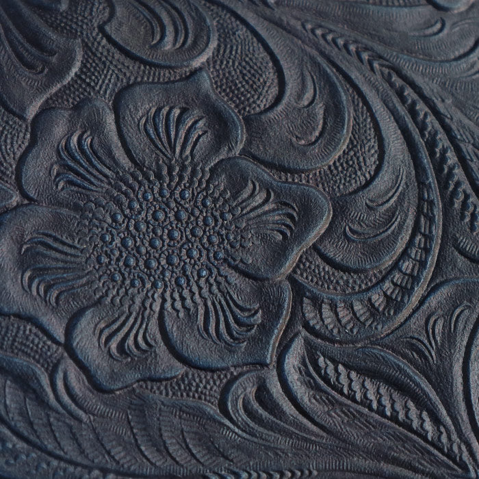 Re-ACT (リアクト) 大和藍染 L字 コンパクト スリム 財布 フラワー [RA2507-001-FL] 本藍染め 天然藍染 レザー 革財布 ブランド レディース メンズ 藍染レザー インディゴ染