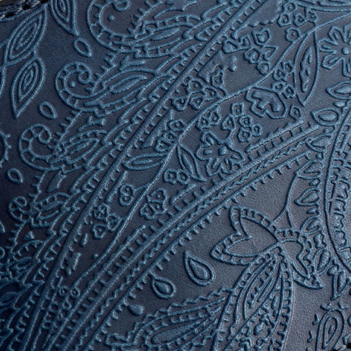 Re-ACT Money Clip Bifold Wallet (with Coin Purse) Paisley [RA2507-003-PA] Authentic Indigo Dyed Leather Wallet, Brand Name, Men's and Women's 