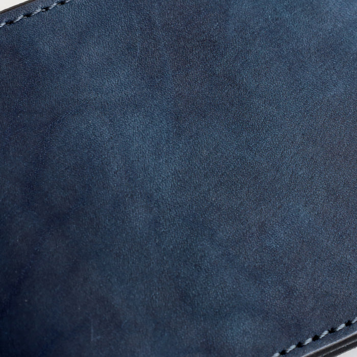 Re-ACT Money Clip Bifold Wallet (with Coin Purse) Solid Color [RA2507-003-SL] Authentic Indigo Dyed Leather Wallet, Brand Name 