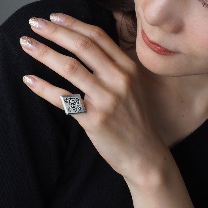 S Japanese Pattern Accessory Artist Saori Miura Kikujirdai Ring Silver 925 [SR-04] Men's Women's Sizes 6 to 17 