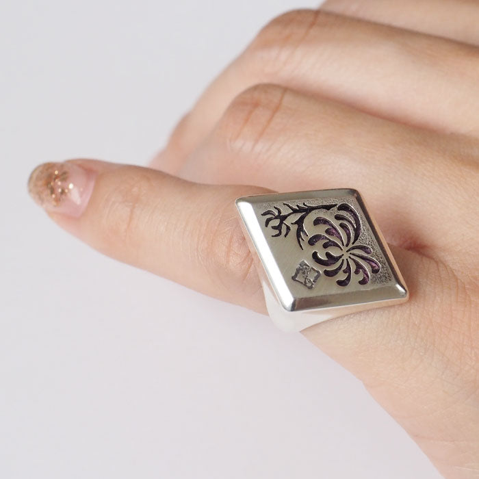 S Japanese Pattern Accessory Artist Saori Miura Kikujirdai Ring Silver 925 [SR-04] Men's Women's Sizes 6 to 17 