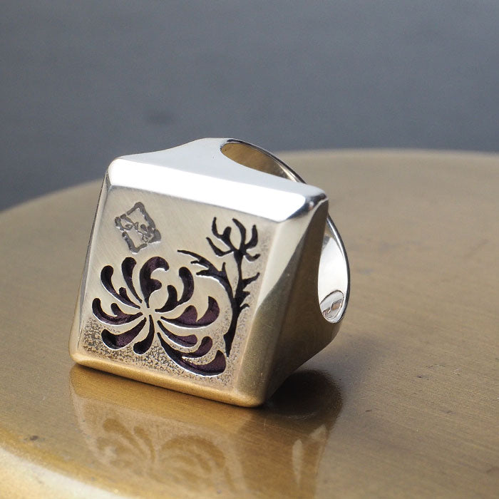 S Japanese Pattern Accessory Artist Saori Miura Kikujirdai Ring Silver 925 [SR-04] Men's Women's Sizes 6 to 17 