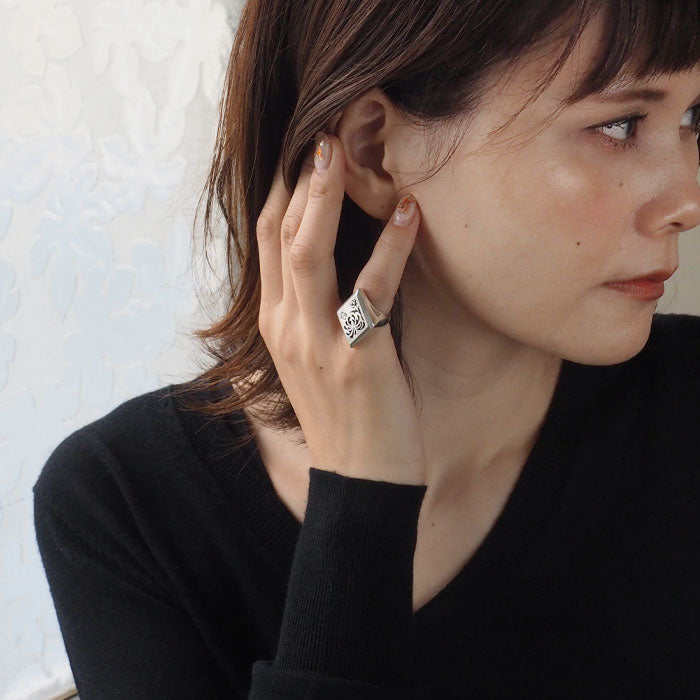 S Japanese Pattern Accessory Artist Saori Miura Kikujirdai Ring Silver 925 [SR-04] Men's Women's Sizes 6 to 17 