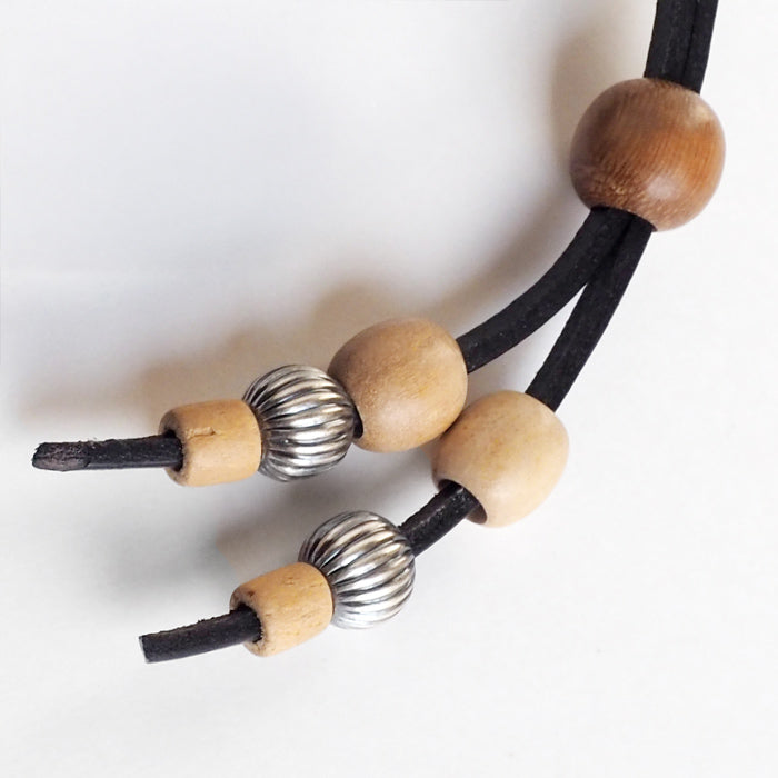 [Choose from 28 colors of leather! ] S bamboo necklace pendant silver [ST-02] 