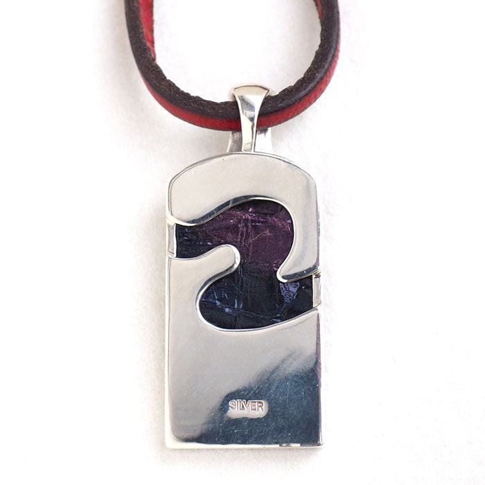 S Japanese pattern accessory artist Saori Miura chrysanthemum necklace overlay silver pendant [ST-04] 